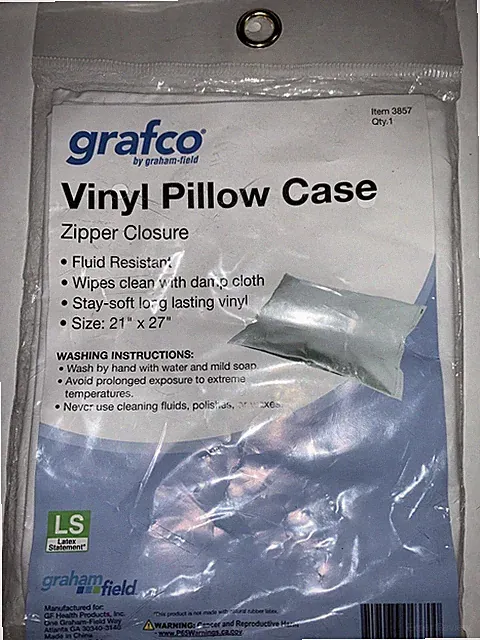 10 Pk Vinyl Pillow Case Pillowcase Zipper Closure 21 X 27 White PVC 4 mil thick