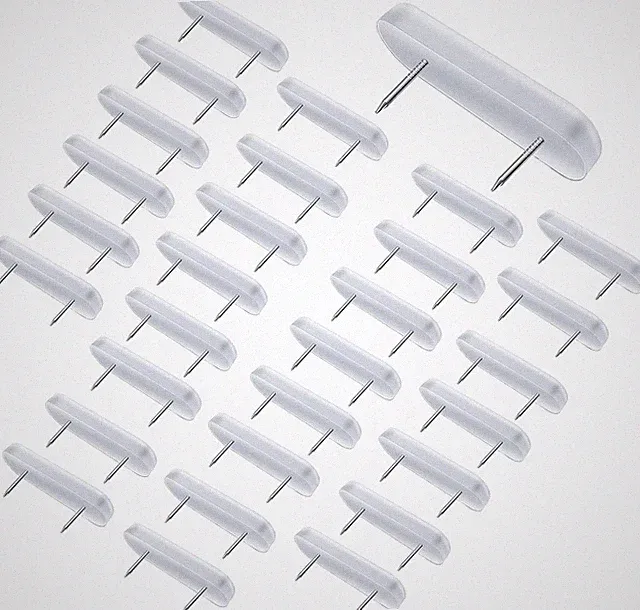 30-Piece Bed Skirt Pins or Holders - Plastic Head Double White