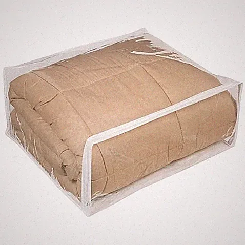 5-Pack Clear Vinyl Zippered Comforter Bedding Toy Art Storage Bags 24x20x11 Inch