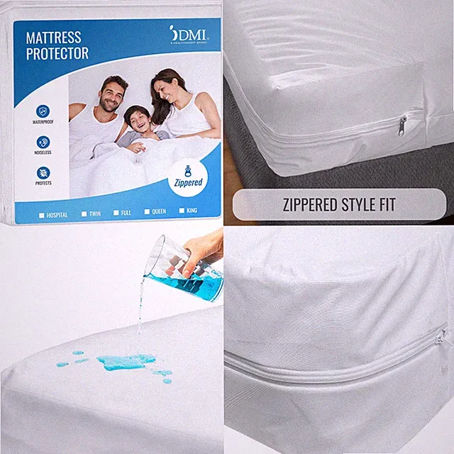 Bed Cover Full Size Fitted Sheet Zippered Plastic Mattress Protector Waterproof
