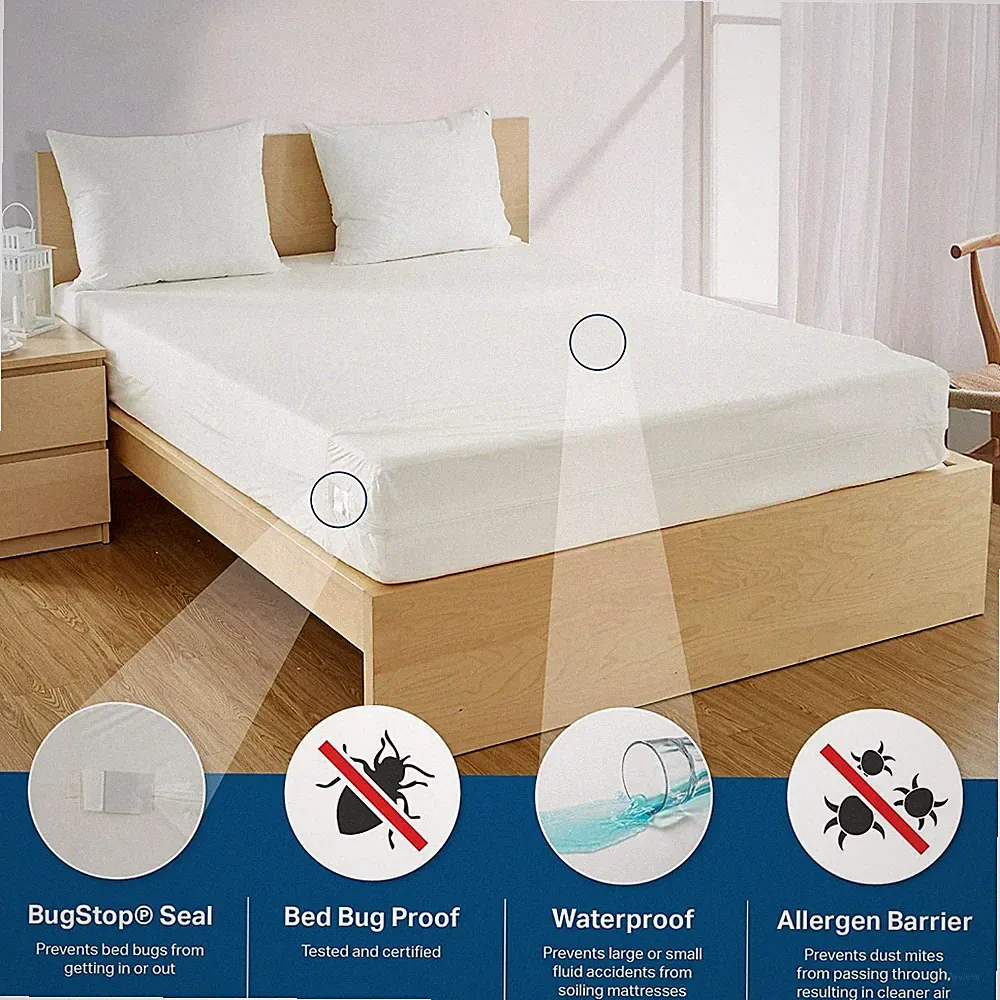 BEST! Waterproof BedBug Proof Allergen Zippered Vinyl Mattress Protector 4Size