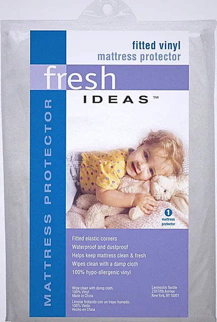 Fresh Ideas Fitted Vinyl Mattr Protector, Waterproof, Hypoallernic