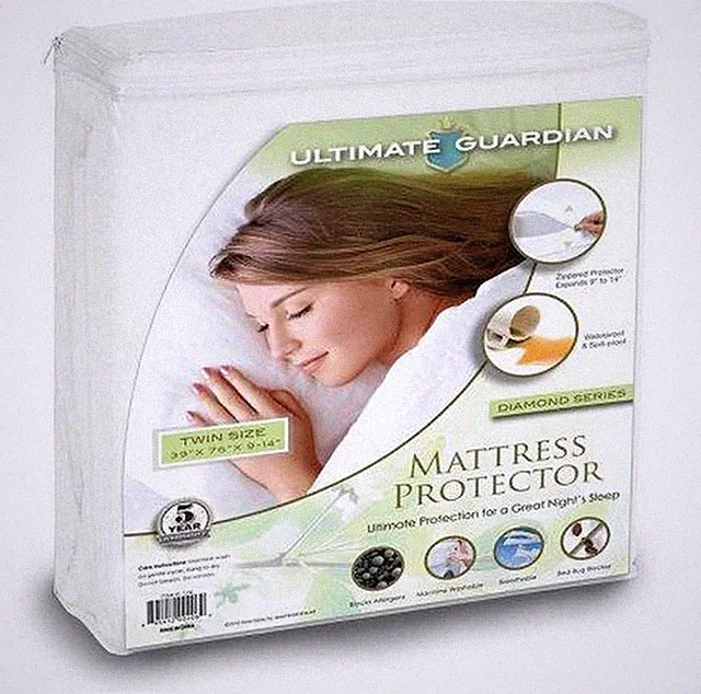 Hypoallergenic Waterproof Terry Topper Mattress Cover/Protector Encasement NoBug