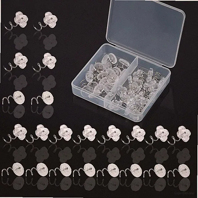LUNARM 40 PCS Upholstery Tacks Clear Heads Twist Pins with 40Pcs, 40pcs