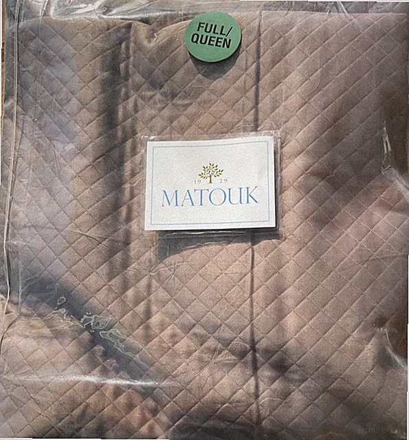 MATOUK~Petra~Full/Queen~Coverlet~Mocha~100% Cotton~Matelassé~Made USA~M145~NWT~