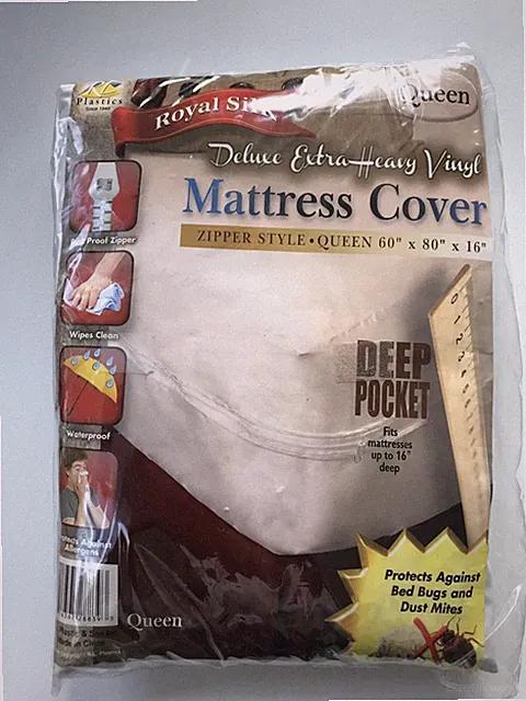 Matresss Cover Vinyl. Zipper Style. Queen 60" X 80" X 16". Open Package, Unused.