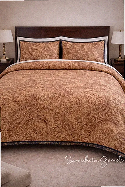 Ralph Lauren KING Anderson Comforter Set Shams Paisley Neutral 100% Cotton