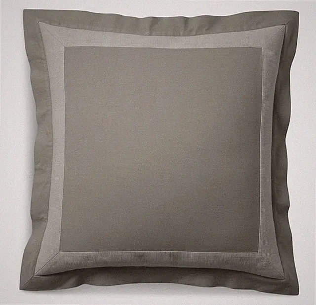 Ralph Lauren Sascha Euro Sham Stone Gray Flanged 26x26 Cotton Cover