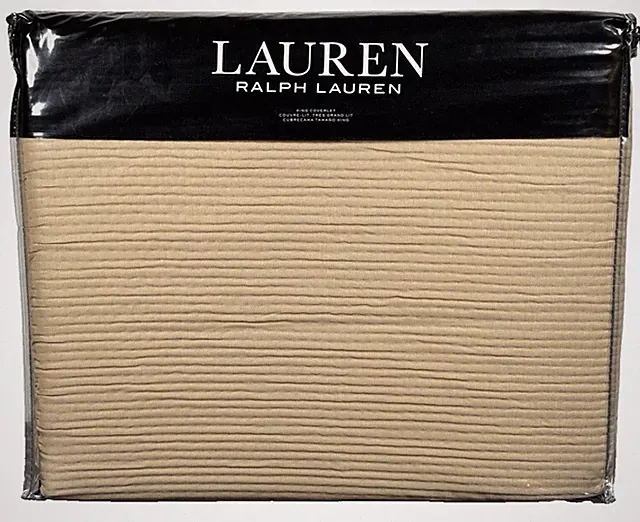 Ralph Lauren Spencer Matelassé King Coverlet Cotton Bedding CLA Tan