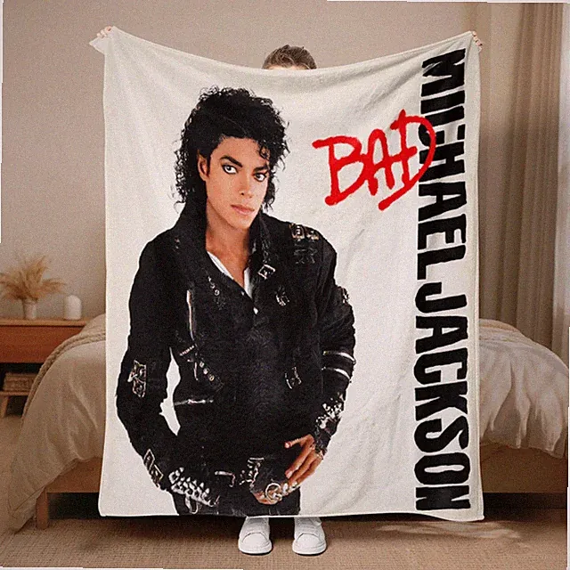 Retro 80s Pop Album Aesthetic Cozy Soft Flannel Blanket Throw