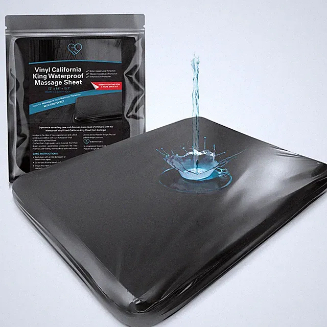 Vinyl Fitted Black Waterproof Sheet | Mattress Protector for Massage Oil & Gel