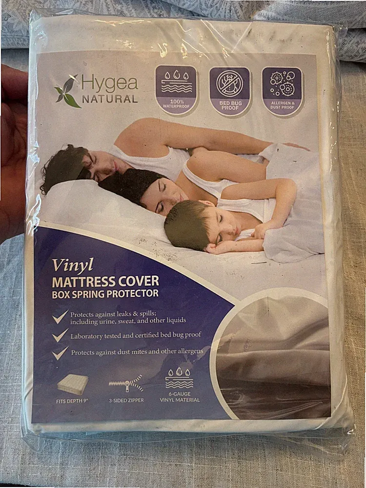 Waterproof Vinyl Mattress Protector – Bed Bug & Allergen Proof Cover Full SIze