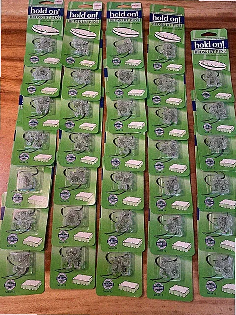 x34 Packages of Bedskirt Each is Set of 12 Pins Holds Bed Skirt in Place